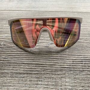 Sport Mirrored Sunglasses with White Frame